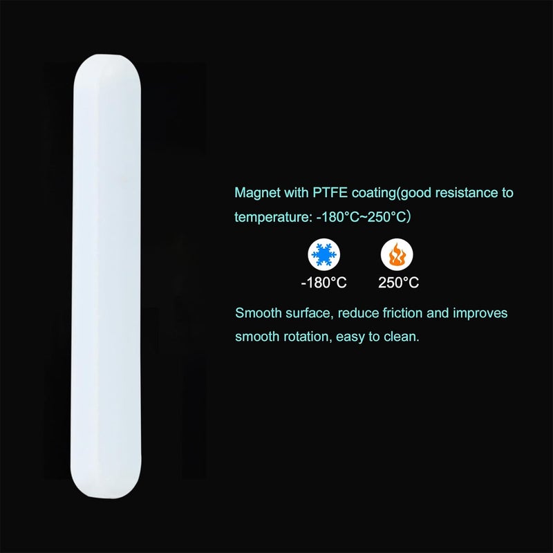 MECCANIXITY Magnetic Stirrer Mixer Stir Bar Rod 40mm PTFE Coating Magnet - 8 Pieces - Image 3