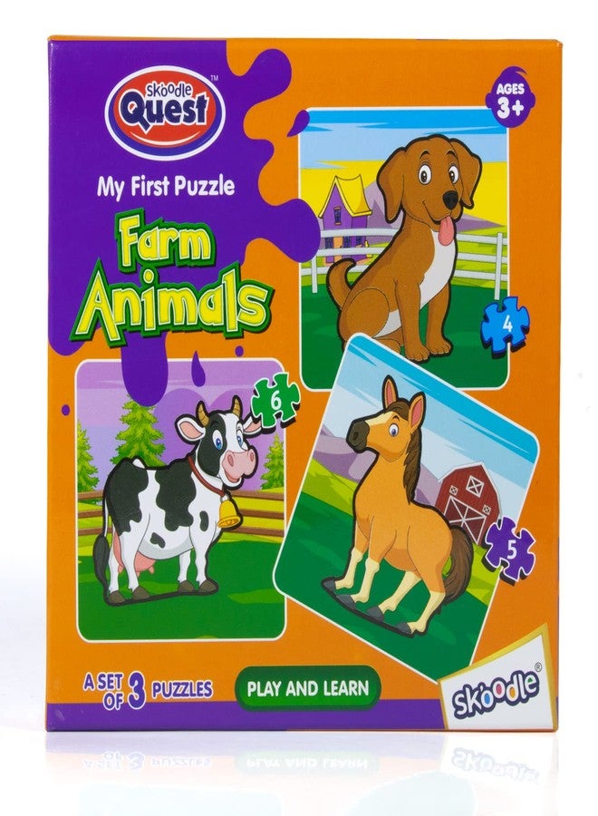 سكودل لعبة تركيب الصور Skoodle My First Puzzle Farm Animal للأطفال، ألعاب تعليمية للأطفال من عمر 3 سنوات فما فوق - Image 1