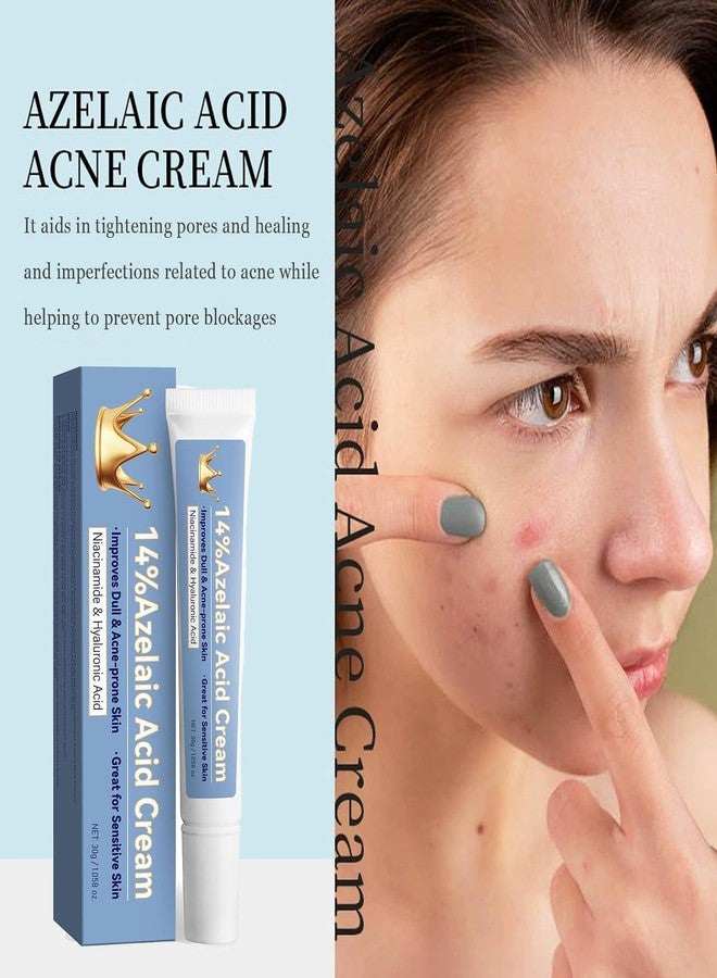 Grospe 14% Azelaic Acid Acne Cream for Face,14% Azelaic Acid With Hyaluronic Acids for Face Redness Smooth, Anti Acne Breakouts Azelaic Acid Serum Balance Excess Oil & Soothing No Irritation - Image 2