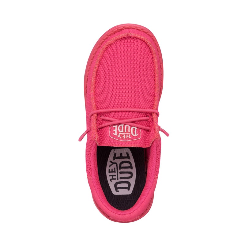 HEYDUDE Boy's Wally-Youth Funk Mono Electric Pink Size 2 | Youth's Shoes | Youth Slip-on Loafers | Comfortable & Light-Weight - Image 2