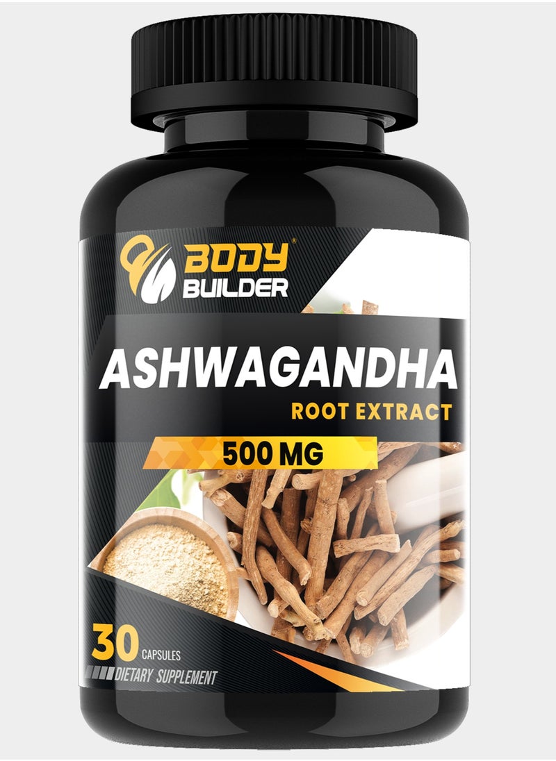 Body Builder Organic Ashwagandha Root Powder 500 mg- 30 Tablets  - Image 1