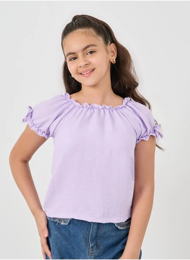 ستايلي Styli Puff Sleeve Regular Fit Blouse