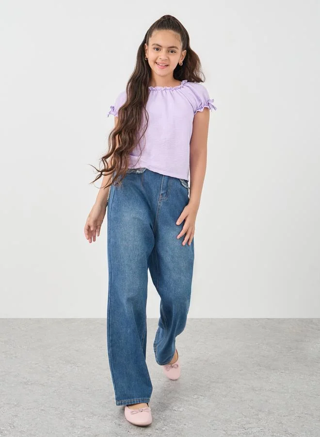 Styli Styli Puff Sleeve Regular Fit Blouse