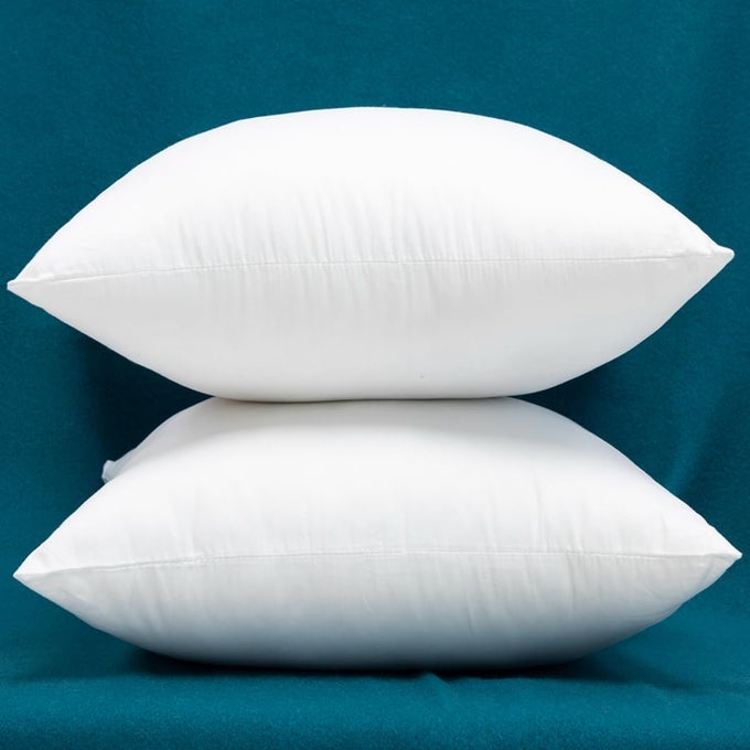 SET OF 2 100 COTTON FABRIC PLUMP THROW PILLOW INSERTS DOWN ALTERNATIVE DECORATIVE COUCH PILLOW INSERTS 20 X 20 INCHES