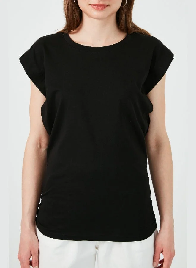 Lela Lela Cotton Crew Neck Sleeveless T-Shirt Women's T-SHIRT 5864019