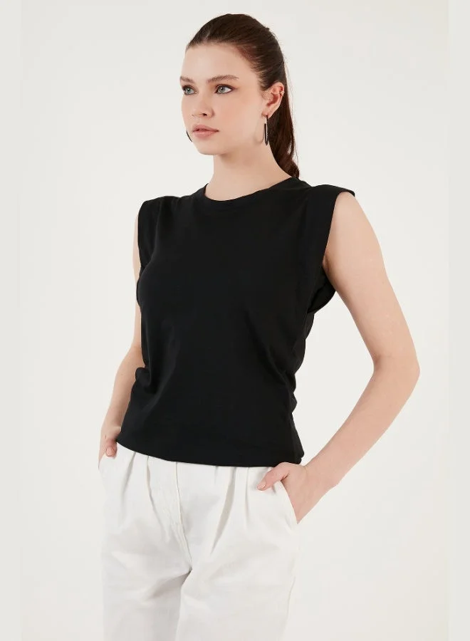 Lela Lela Cotton Crew Neck Sleeveless T-Shirt Women's T-SHIRT 5864019