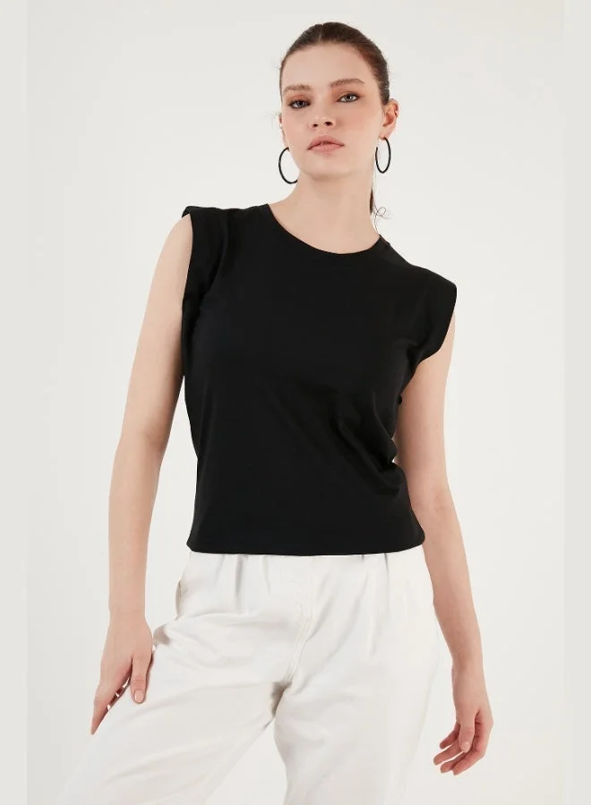 Lela Lela Cotton Crew Neck Sleeveless T-Shirt Women's T-SHIRT 5864019