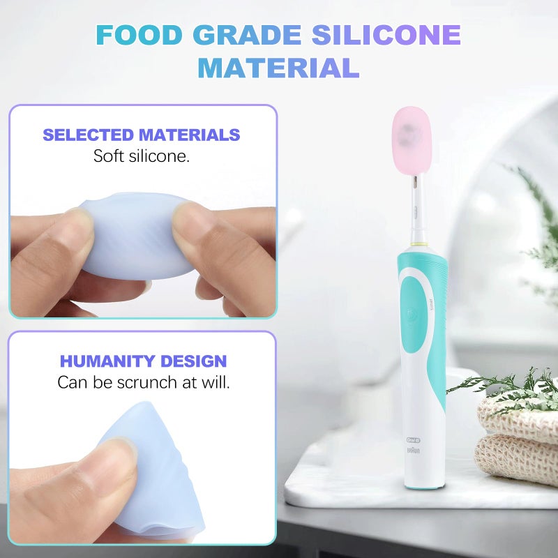 Lapfoon 6 Packs Silicone Toothbrush Covers, Caps for Electric & Manual Toothbrush Heads - Image 5