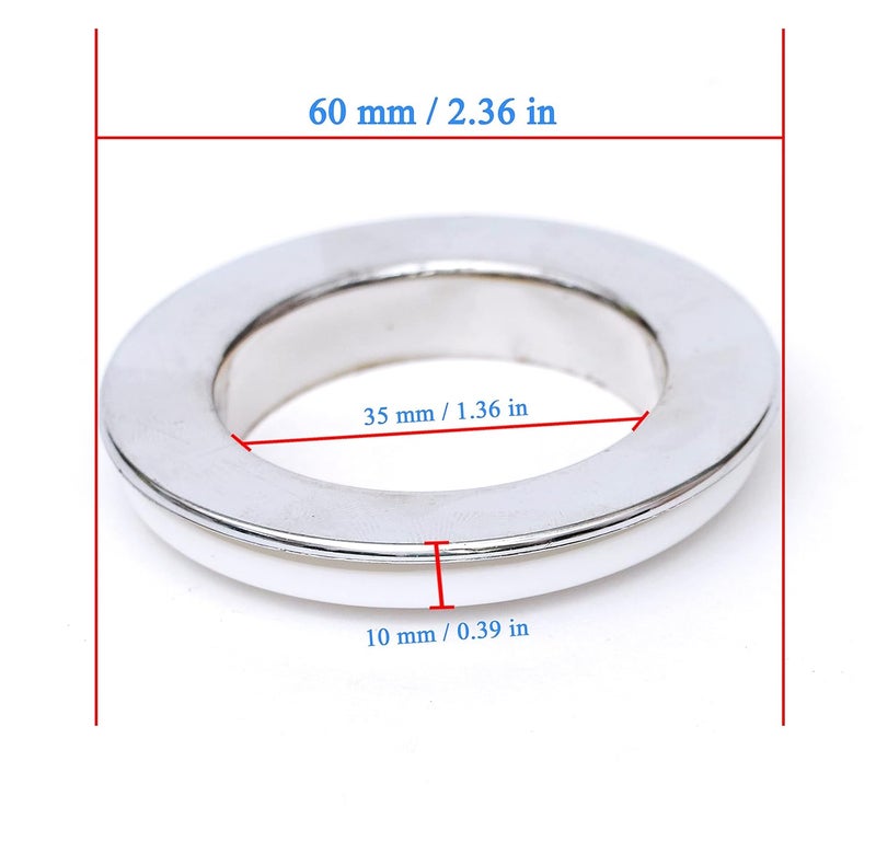 Xukuhoo Xukuhoo Plastic Fabric Grommet Curtain Eyelet Rings with Lock Silver Pack of 50 - Image 2