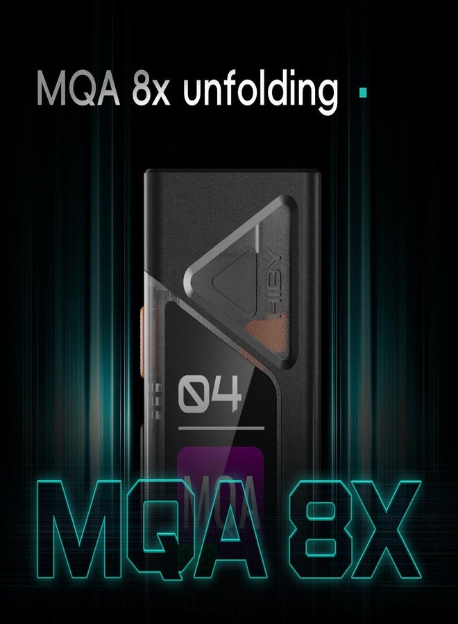 HiBy محول صوت رقمي تناظري محمول HiBy FC4 USB DAC mqa، شاشة OLED مقاس 1.1 بوصة، يدعم DSD512 وPCM 768، معادل صوت EQ وPEQ، مخرج سماعة رأس أحادي 3.5 ملم + مخرج سماعة رأس متوازن 4.4 ملم، معتمد للصوت عالي الدقة - Image 3