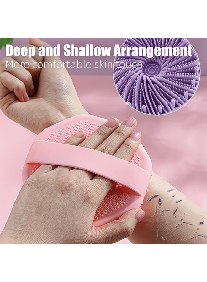 3 Pcs Silicone Multifunctional Body Scrub Brush Set, Reusable Bath Exfoliating Massager, Soft Silicone Bristles for Shower Skin Cleansing, Scalp Back Body Dead Skin Removal Bathroom Cleaning Tools - Image 4
