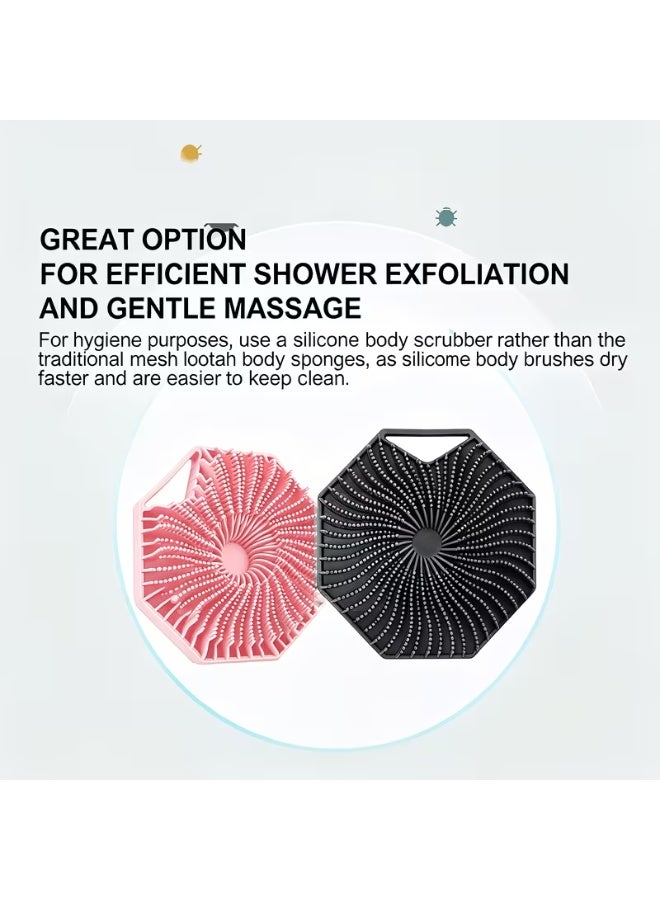 3 Pcs Silicone Multifunctional Body Scrub Brush Set, Reusable Bath Exfoliating Massager, Soft Silicone Bristles for Shower Skin Cleansing, Scalp Back Body Dead Skin Removal Bathroom Cleaning Tools - Image 5