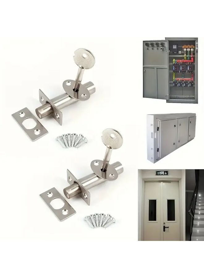 Metal Invisible Concealed Door Lock With Key Installation Screws Polished Finish - Image 5