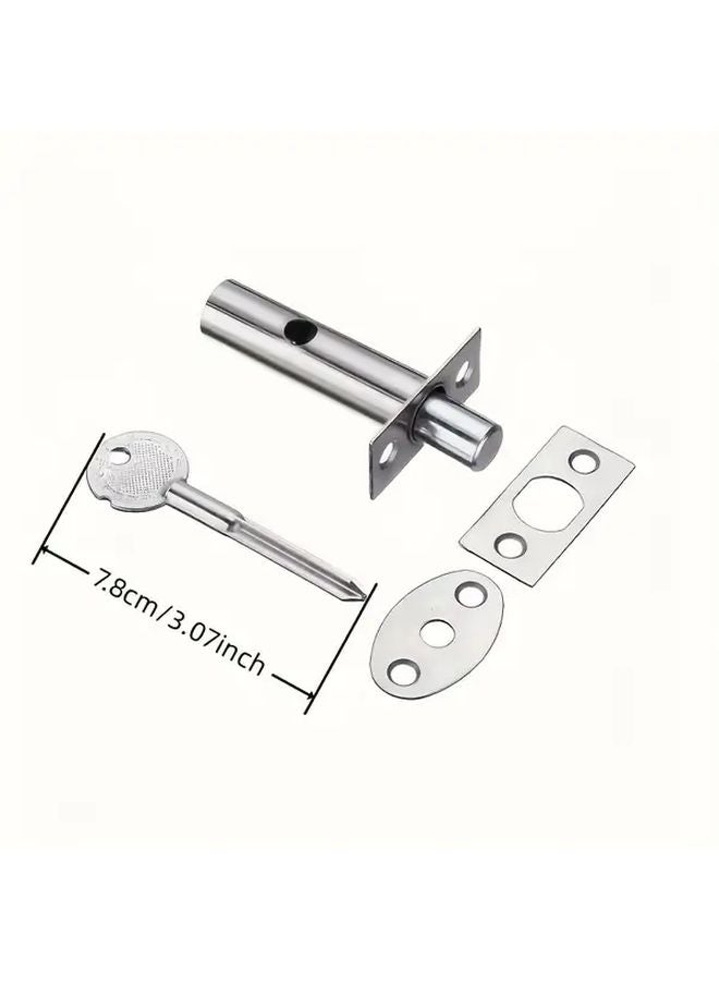 Metal Invisible Concealed Door Lock With Key Installation Screws Polished Finish - Image 4