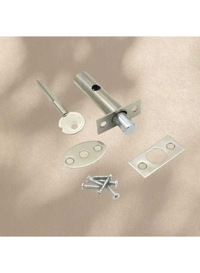 Metal Invisible Concealed Door Lock With Key Installation Screws Polished Finish - Image 1