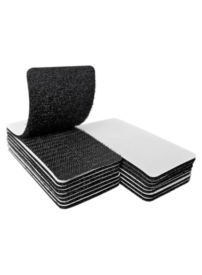 Azonee Hook and Loop Tape Strips with Adhesive, 5x10 cm Heavy Duty Nylon Velcro for Sewing, Crafting, DIY, Interlocking Tape, 15 Pcs - Image 1