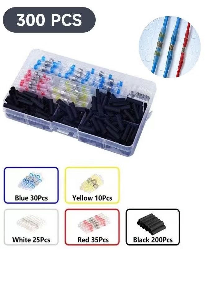 Generic 300-Piece Water Proof Shockproof Heat Shrink Tubing, Electrical Wire Cable Wrap Assortment Electric Insulation Heat Shrink Tube Kit with Box, Industrial Heat-Shrink Tubing(5Colors)  - Image 1