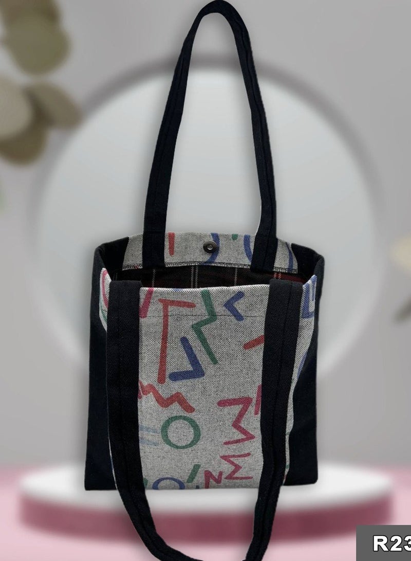 Gharibo Bags casual printed linen tote bag - Image 3