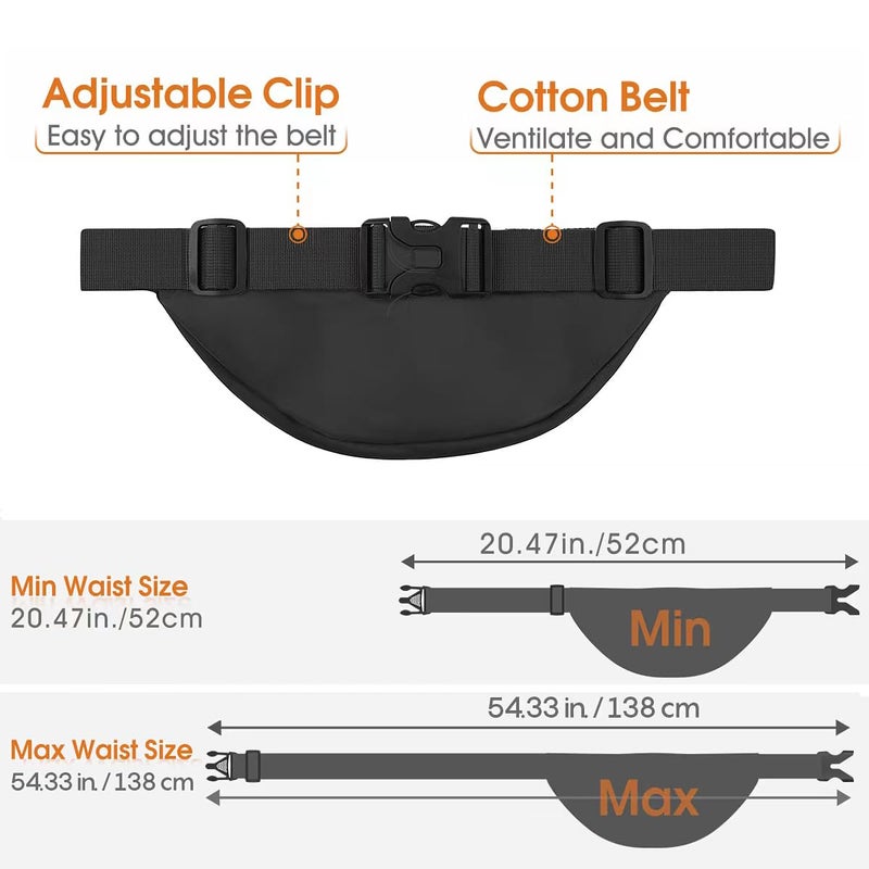 Syican Large Fanny Pack for Women Men - Syican Waist bag with 3-Zipper Pockets, Gifts for Enjoy Sports Traveling Workout Casual Hands-Free crossbody bags Fits MAX 7.9'' iPad & 6.6'' Phone - Image 5