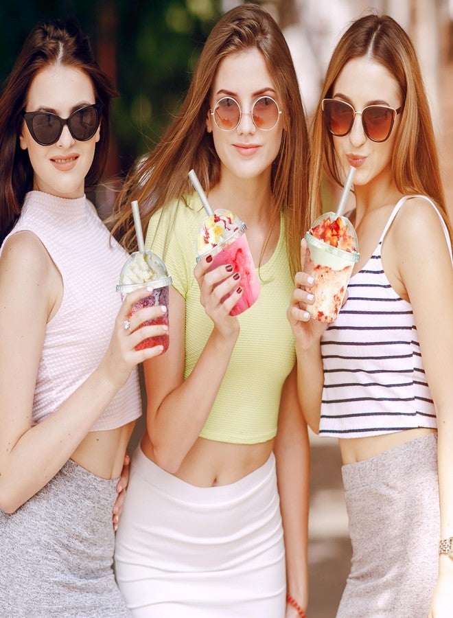 KesaPlan 50 Pcs 12 OZ Clear Plastic Cups with Dome Lids and Straws, Disposable Stemless Glasses Party Drinking Cup, Round Bottom To go Smoothie Milkshake Cup for Party Wedding Birthday Travel Holiday - Image 4