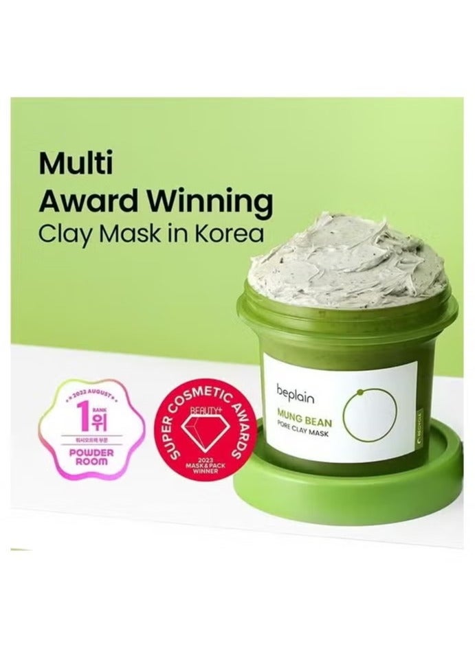 beplain Mung Bean Pore Clay mask 120ml, Wash Off Mask for Blackhead and Whitehead Care, Gently Exfoliate and Tighten Pores - Image 2