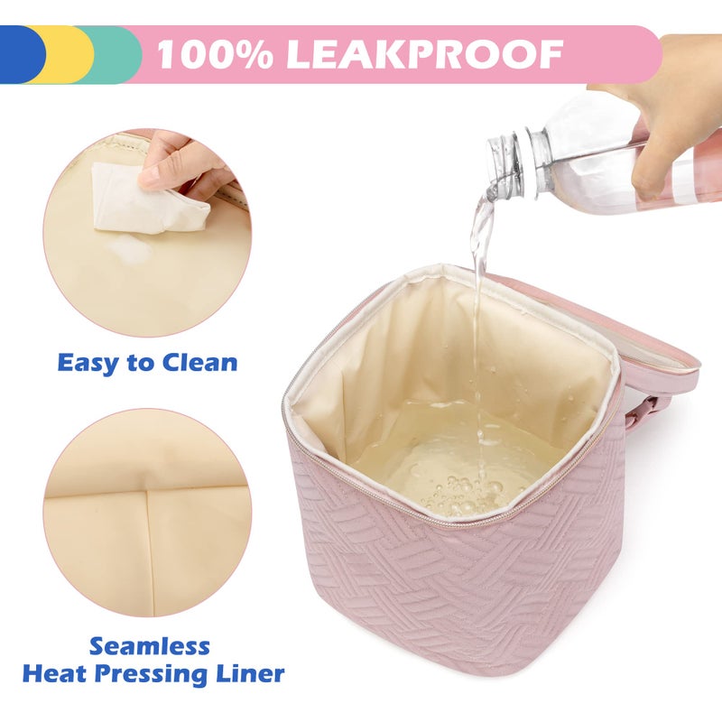 Fasrom Breastmilk Cooler Bag with Ice Pack Fits 4 Large Baby Bottles up to 9 Ounce, Insulated Baby Bottle Bag for Nursing Moms Daycare or Travel, Easily Attaches to Stroller, Pink (Patent Design) - Image 3