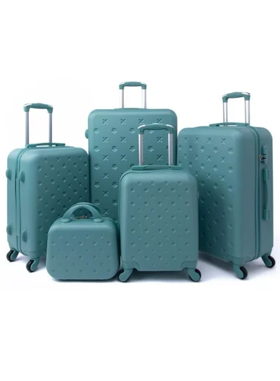 LIMRA Luggage set 5 pieces travel Bags with a distinctive design from limra ice green