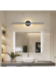 DAREU Modern Wireless LED Wall Sconce – Plug-and-Play Battery-Powered Light for Bathroom, Table, or Mirror – Black Finish with Included Battery  - Image 1
