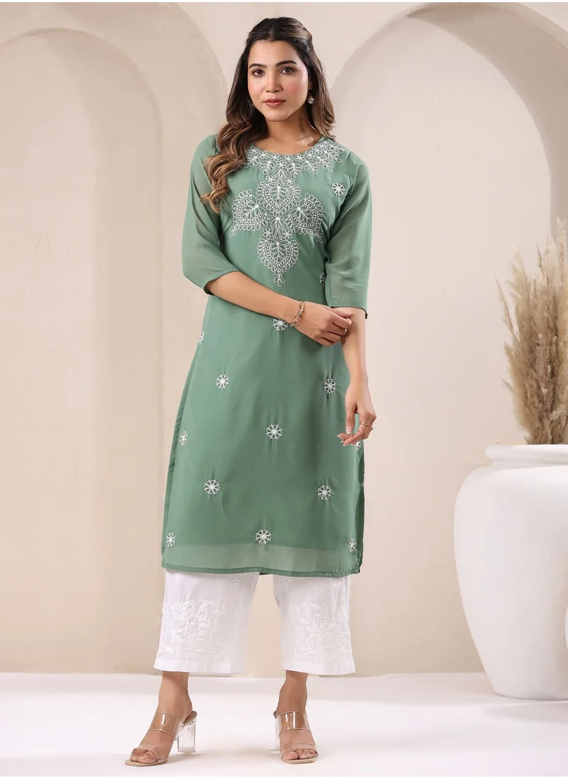 كولابا Sage Weightless Georgette Embroidred Kurta