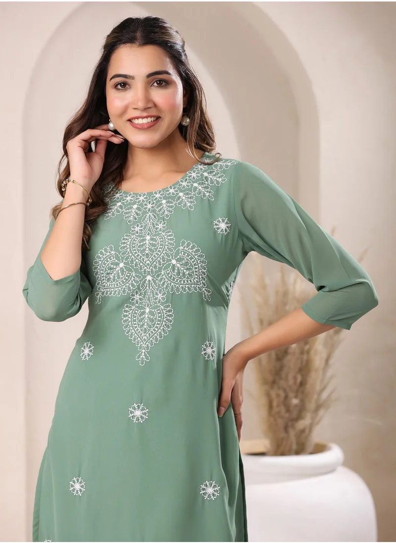 kolaba Sage Weightless Georgette Embroidred Kurta