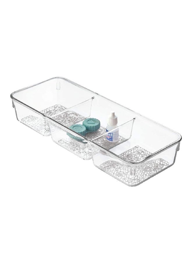 InterDesign - 3-Section Durable Plastic Drawer Organizer Tray Clear 2.25 x 5.25 x 13.25 Inch 48950 - Image 1