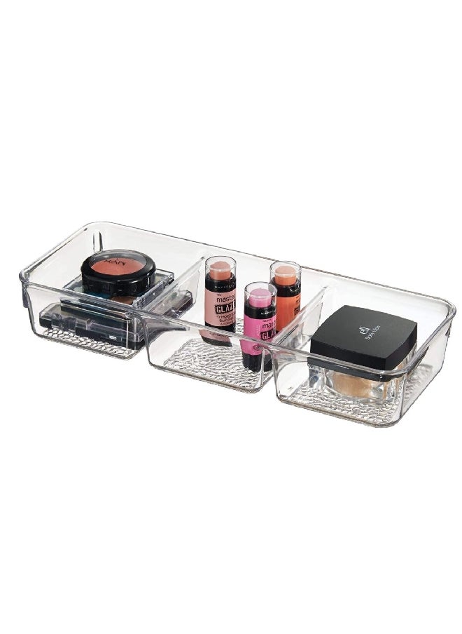 InterDesign - 3-Section Durable Plastic Drawer Organizer Tray Clear 2.25 x 5.25 x 13.25 Inch 48950 - Image 1