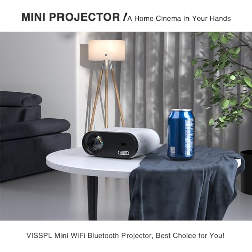 VISSPL Mini Projector with WiFi and Bluetooth, VISSPL Full HD 1080P Projector, Portable Outdoor Projector with Tripod, Home Theater Movie Phone Projector Compatible with Android/iOS/Windows/TV Stick/HDMI/USB - Image 5