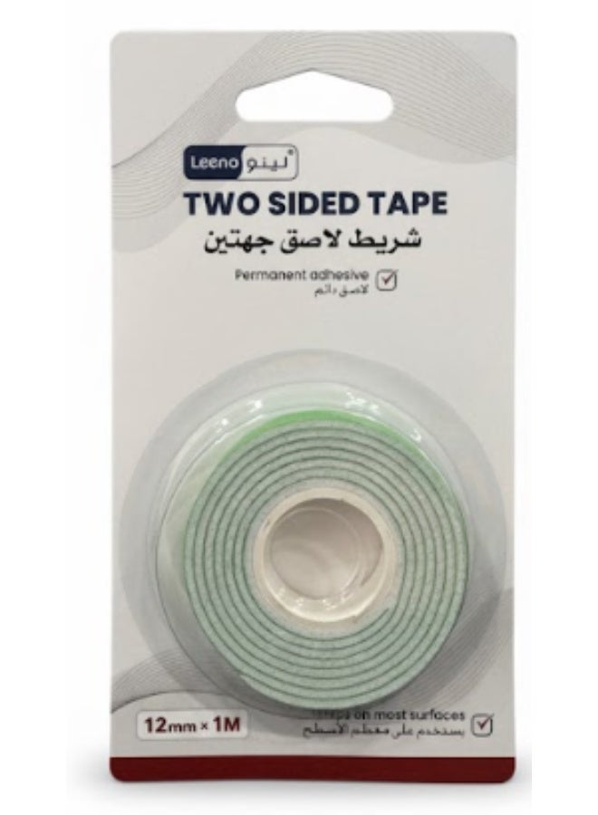 LEENO Permanent double-sided adhesive tape 1m × 12mm - Image 1