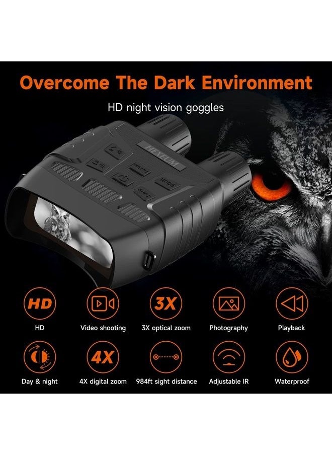 HEXEUM - Night Vision Goggles Night Vision Binoculars for Adults - Digital Infrared Binoculars can Save Photo and Video with 32GB Memory Card - Image 1