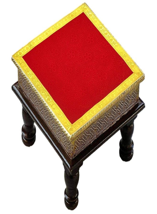 SKYWINS Red Velvet Pooja Cloth for Mandir 18x18 Inch | Lal Kapda for Puja Table, Idol, Bhagavad Gita, Altar | Soft Velvet Religious Mandir Cloth | Red Kapda for Home Temple Use (Big Size) - Image 2