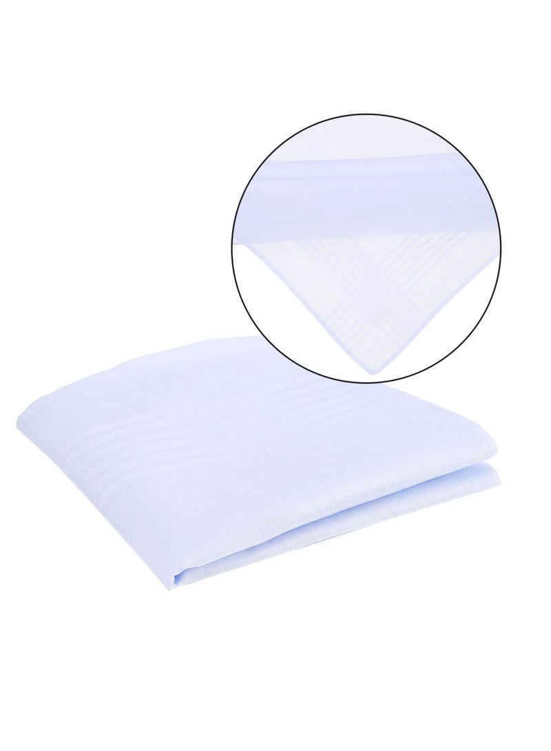 Cotton Handkerchief, 6 Pcs White Pocket Square, Men's Soft Pure White Cotton Handkerchiefs, Large Pocket Squares Hankies, with Satin Border, 16" x 16" (40cmx40cm)  - Image 3