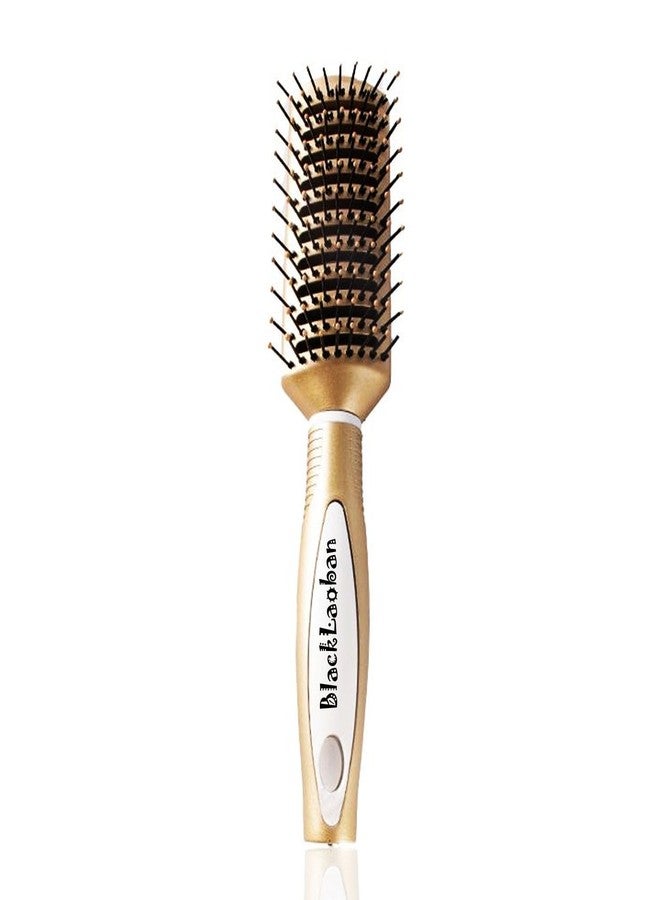 BlackLaoban New Anti-Static Massage Flat Hair Brush Nylon Bristle Hair Brush For Blow Drying, Styling, Curling, Straighten All Type Hairs For Women & Men Shiny (Gold) - Image 4