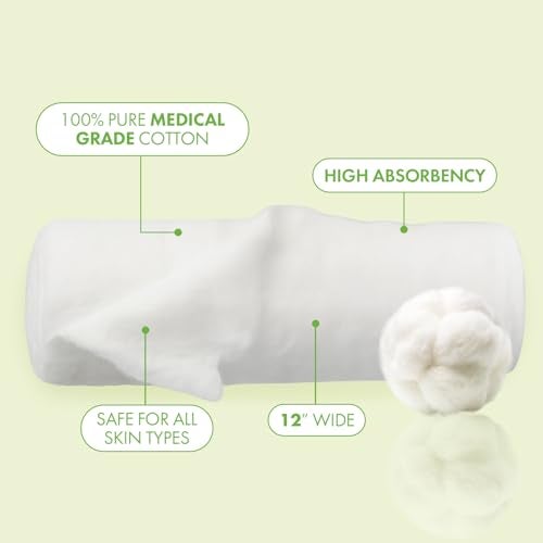 Intrinsics 100% Pure Cotton Roll – 12” Wide, 1 lb Organic Spun Cotton Coil, Esthetician Supplies for Perms, Skincare, Nails and Salon Use - Image 2