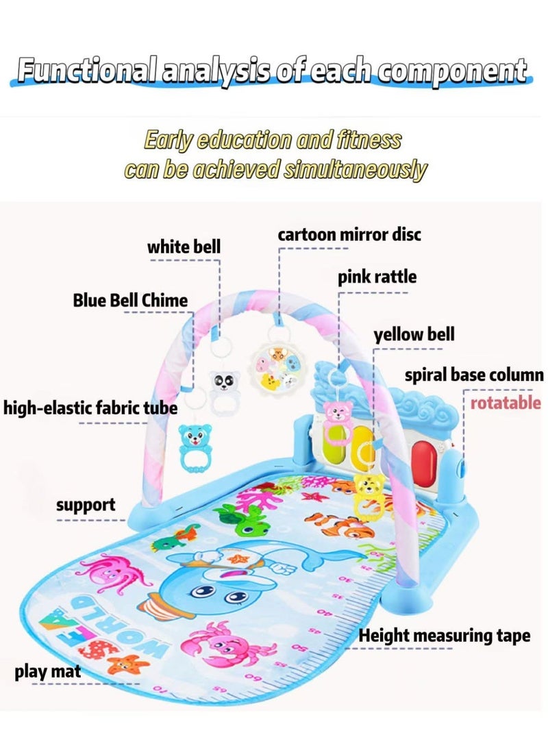 Multifunctional baby foot harp toy, baby music fitness rack, newborn fitness equipment, suitable for babies aged 0-3 (underwater world style) - Image 4