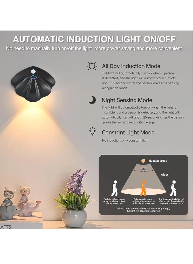 Sisily Motion Sensor LED Wall Light, Rechargeable Wireless Magnetic Picture Light, Battery Operated Wall Lamp for Paintings, Closets, Hallways and Bedrooms, Black - Image 5
