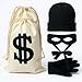Eylola Robber Costume Setinclude robber mask Money bag knitted hat gloves for playing cops and robbersburglar Halloween costume - Image 3