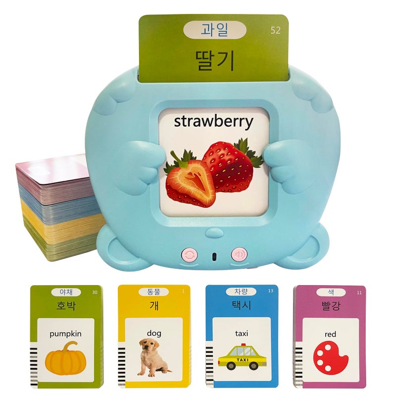 MINMEER KoreanEnglish Talking Flash Cards for Kids 112 PCS Learn Korean Alphabet Words and Pronunciation Korean Language Learning Toys for Beginners - Image 3