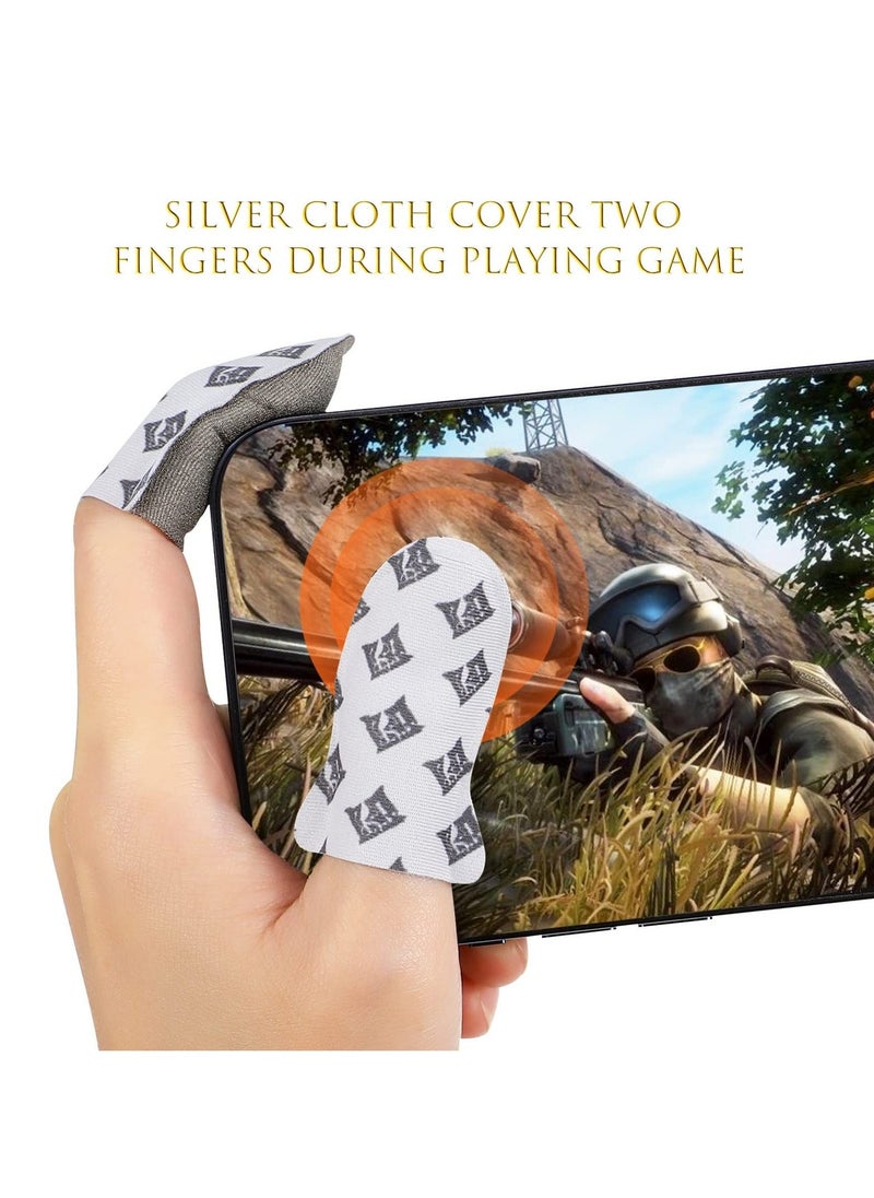 زناد اللعبة 2024 نسخة محدثة زناد PUBG Mobile مع زنادات الهدف والإطلاق و2 قطعة من أكمام الأصابع للألعاب زناد 6 أصابع حساس متوافق مع آيفون وأندرويد معظم الهواتف - Image 4