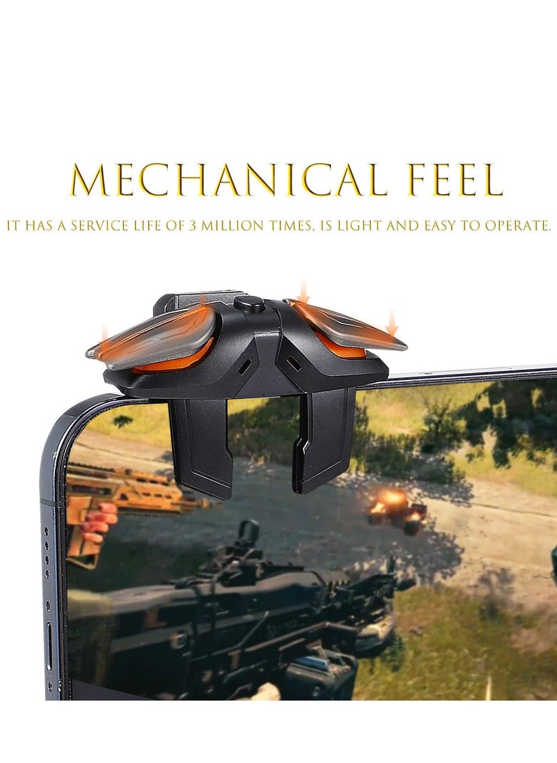 زناد اللعبة 2024 نسخة محدثة زناد PUBG Mobile مع زنادات الهدف والإطلاق و2 قطعة من أكمام الأصابع للألعاب زناد 6 أصابع حساس متوافق مع آيفون وأندرويد معظم الهواتف - Image 5