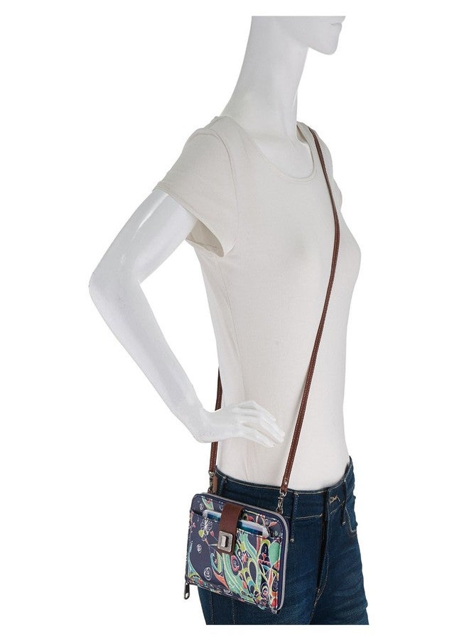 Sakroots Artist Circle Large Smartphone Cross-Body Phone Wallet, Denim Songbird - Image 3