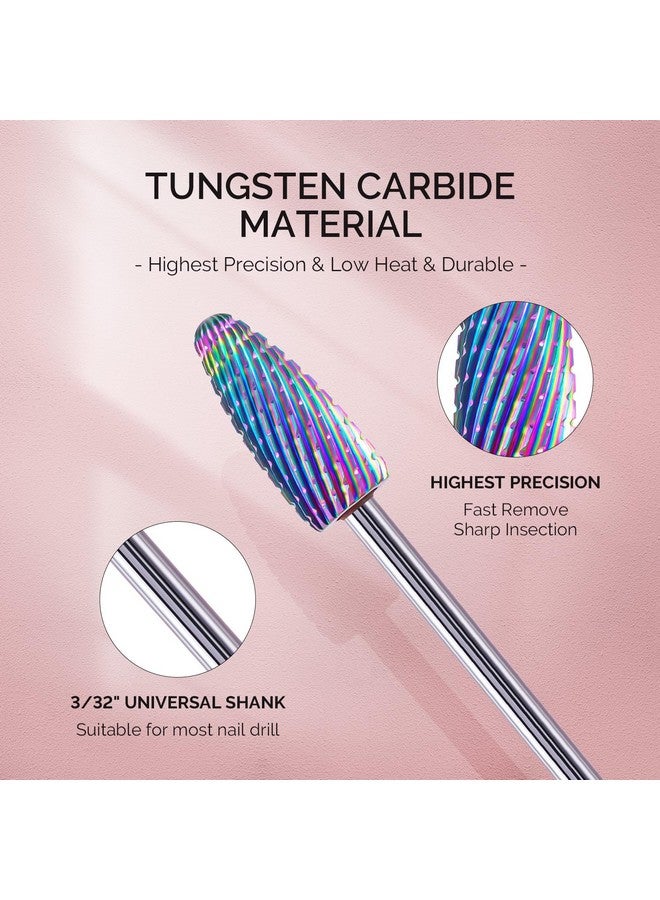 ميلودي سوزي مجموعة رؤوس مثقاب الأظافر من ميلودي سوزي، 10 قطع من رؤوس أظافر من كربيد التنجستن لأداة مثقاب الأظافر، رؤوس 3/32 بوصة، أدوات إزالة طلاء الأظافر من أجل أظافر الجل الأكريليكي، لوازم العناية بالأظافر في الصالونات والمنزل، ملونة - Image 1