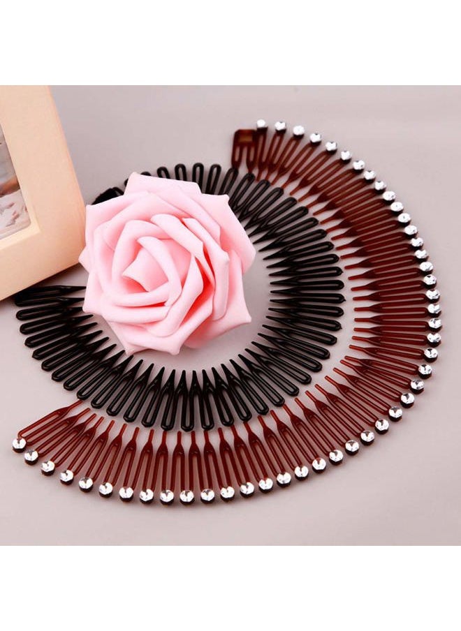 Suoirblss 6PCS Stretch Flexible Hair Combs Headband, Women's Fashion Plastic Teeth Headband Hair Clips Hoop, One Size Fits Most  - Image 3