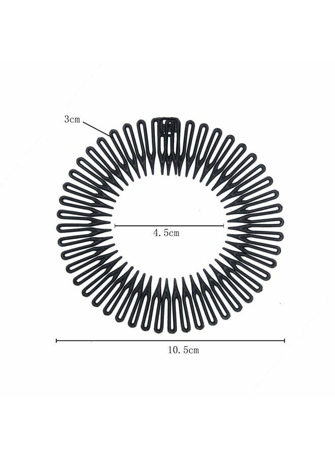 Suoirblss 6PCS Stretch Flexible Hair Combs Headband, Women's Fashion Plastic Teeth Headband Hair Clips Hoop, One Size Fits Most  - Image 2