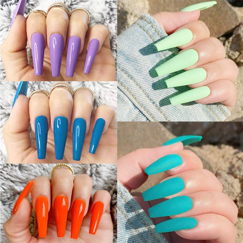 Full Cover False Nails: 240 Pieces 10 Sizes 9 Styles Soft Thin ABS Material - Traceless Natural Fit Easy To Trim Remove for Home Nail Salon DIY Manicure Art - Image 4